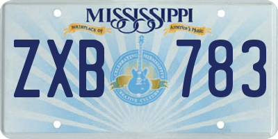 MS license plate ZXB783