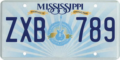 MS license plate ZXB789