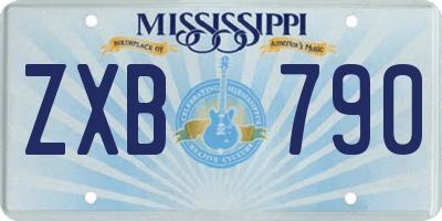 MS license plate ZXB790