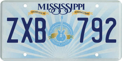 MS license plate ZXB792