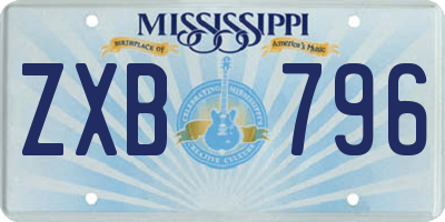 MS license plate ZXB796
