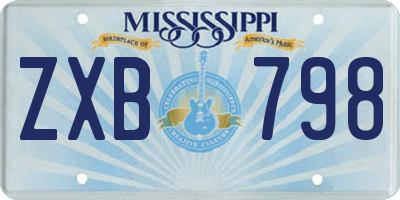 MS license plate ZXB798
