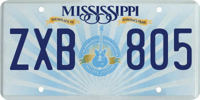 MS license plate ZXB805