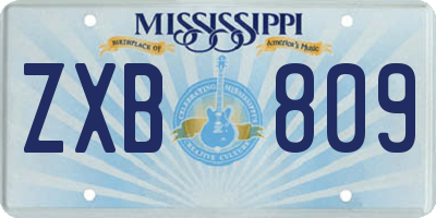 MS license plate ZXB809