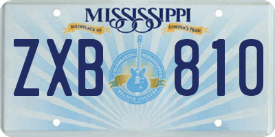 MS license plate ZXB810