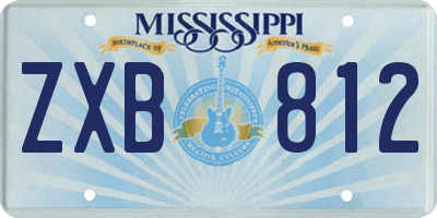 MS license plate ZXB812
