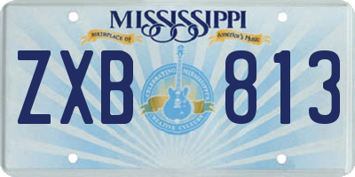 MS license plate ZXB813