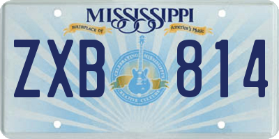 MS license plate ZXB814