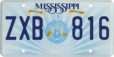 MS license plate ZXB816