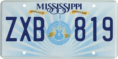 MS license plate ZXB819