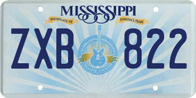 MS license plate ZXB822