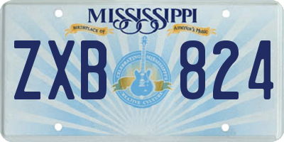 MS license plate ZXB824