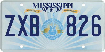 MS license plate ZXB826
