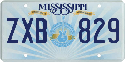 MS license plate ZXB829