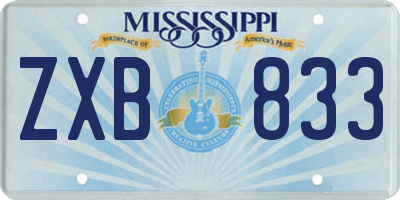 MS license plate ZXB833