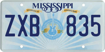MS license plate ZXB835
