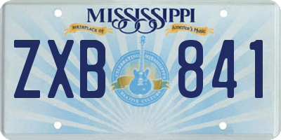 MS license plate ZXB841