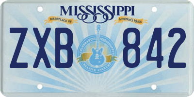 MS license plate ZXB842