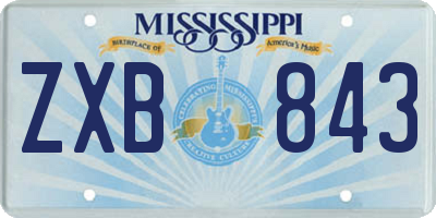 MS license plate ZXB843