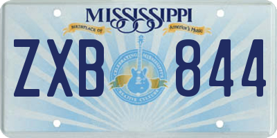 MS license plate ZXB844