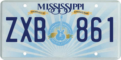MS license plate ZXB861