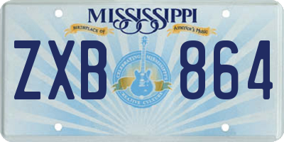 MS license plate ZXB864
