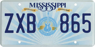 MS license plate ZXB865