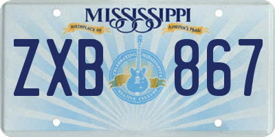 MS license plate ZXB867
