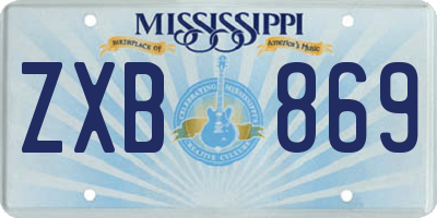 MS license plate ZXB869