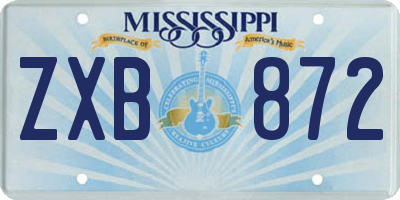MS license plate ZXB872