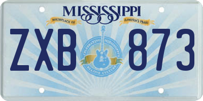 MS license plate ZXB873