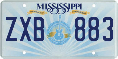 MS license plate ZXB883