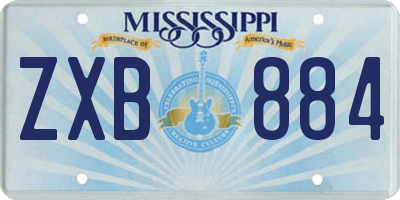 MS license plate ZXB884