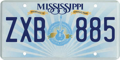 MS license plate ZXB885