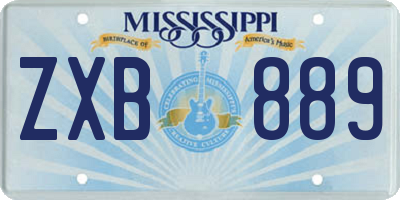 MS license plate ZXB889