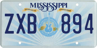 MS license plate ZXB894