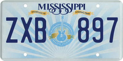 MS license plate ZXB897