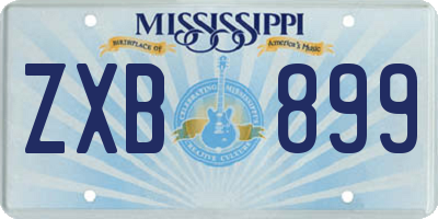 MS license plate ZXB899