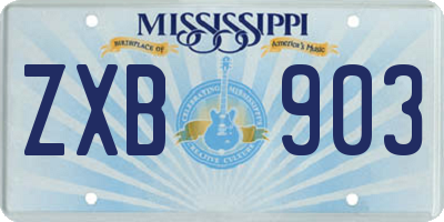 MS license plate ZXB903