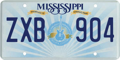 MS license plate ZXB904