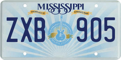 MS license plate ZXB905