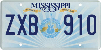MS license plate ZXB910