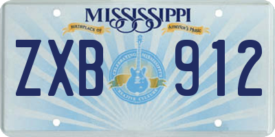MS license plate ZXB912