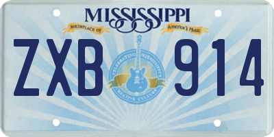 MS license plate ZXB914