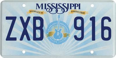 MS license plate ZXB916