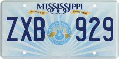 MS license plate ZXB929