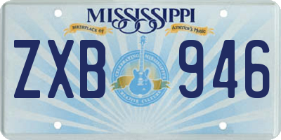 MS license plate ZXB946