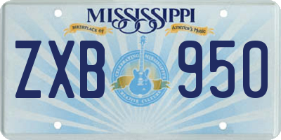 MS license plate ZXB950