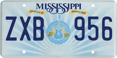 MS license plate ZXB956