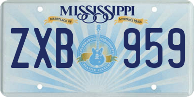 MS license plate ZXB959
